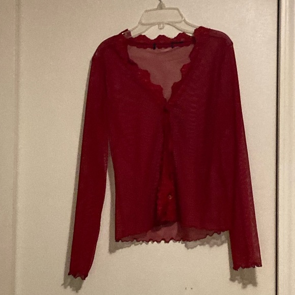 Red Mesh Top - Picture 1 of 3